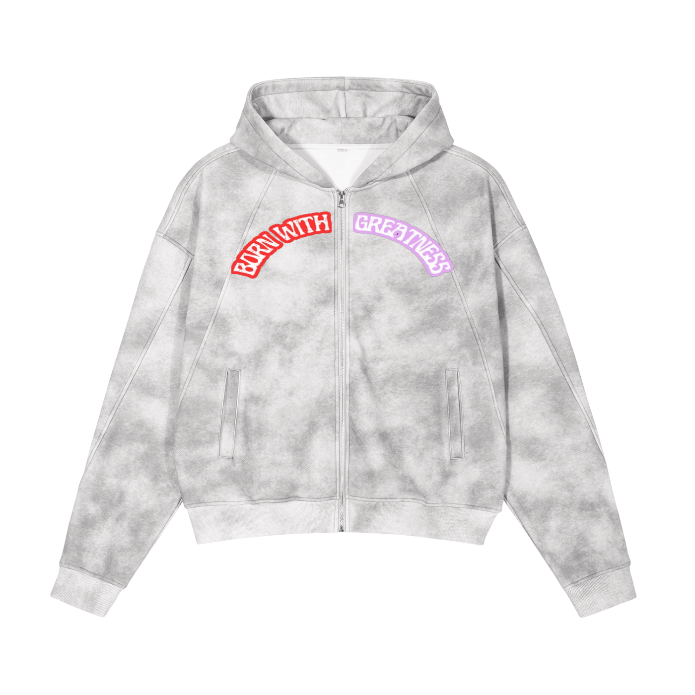 Dirty Washed Zip-Up Fleece Hoodie